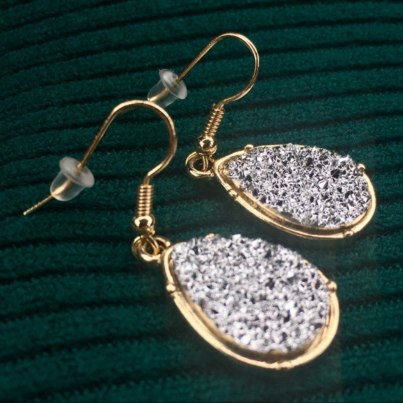 Vintage Jewelry - • NEW! Teardrop Druzy Earrings •